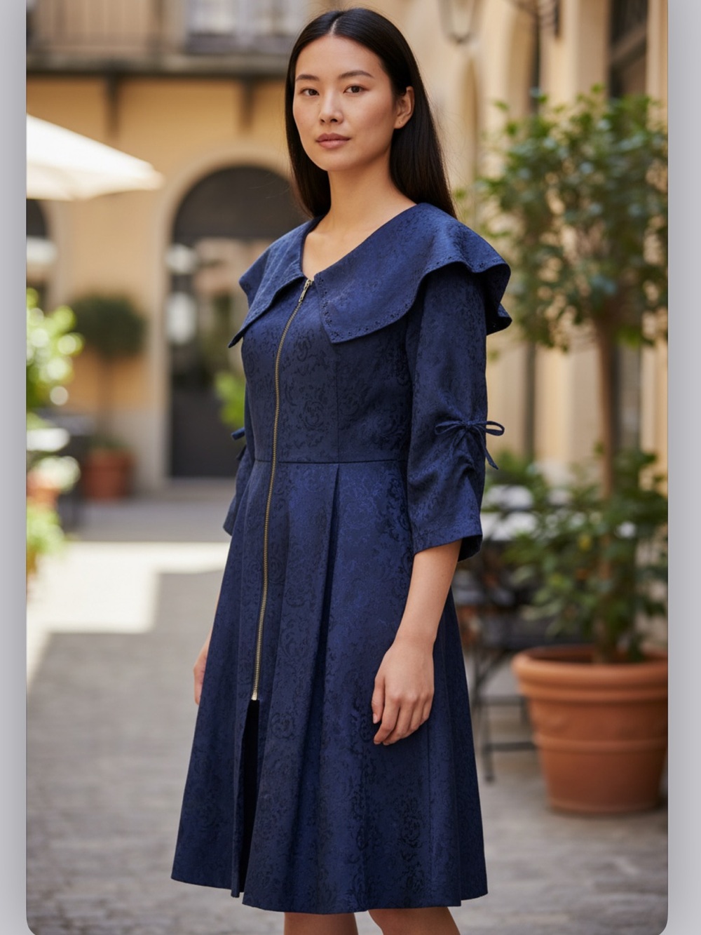 HEARTS & ROSES vintage style brocade dress